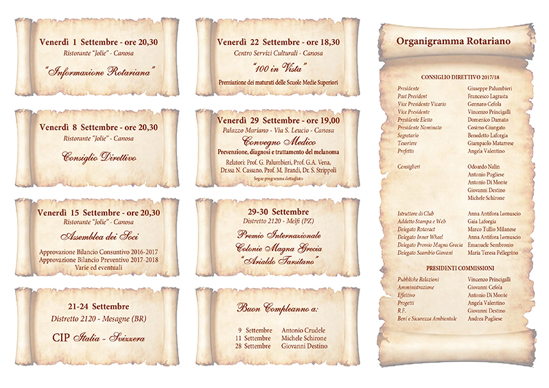programma settembre